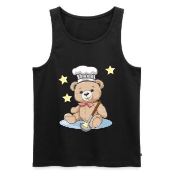 Teddy Star Cook Cooks Cook Cooking - Men's Premium Organic Tank Top - black - Front - Michal (187cm)