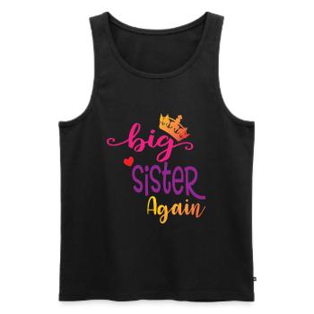 Big sister gift Big Sister Again - Men's Premium Organic Tank Top - black - Front - AI Model Male 178 light (178cm)