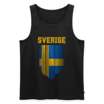 Drapeau de la Suède, fierté suédoise - Débardeur bio Premium Homme - noir - Devant - Michal (187cm)