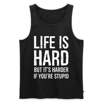 life is hard but It s harder - Men's Premium Organic Tank Top - black - Front - AI Model Male 178 light (178cm)