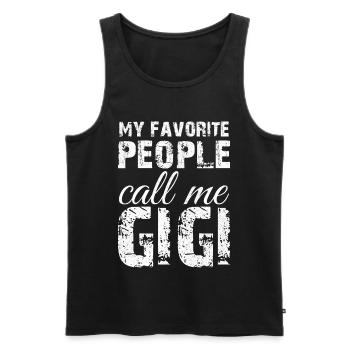 mes personnes préférées m’appellent Gigi - Débardeur bio Premium Homme - noir - Devant - AI Model Male 178 light (178cm)