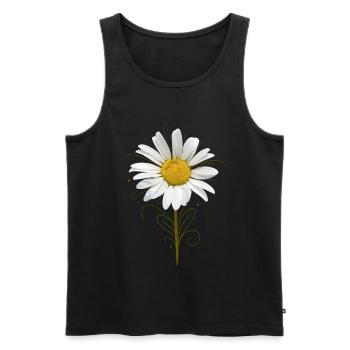 Marguerite – Motif floral mixte pour le printemps - Débardeur bio Premium Homme - noir - Devant - AI Model Male 178 light (178cm)