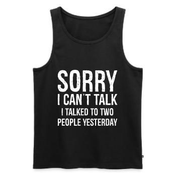 sorry I can't talk funny shirt - Männer Premium Bio Tank Top - Schwarz - Vorne - AI Model Male 178 light (178cm)