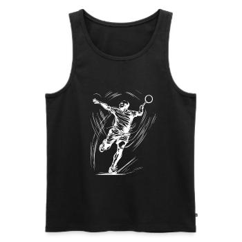 Badminton - Men's Premium Organic Tank Top - black - Front - AI Model Male 178 light (178cm)