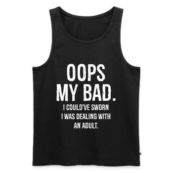 Ups, ich hätte schwören können, dass ich ausgeteilt habe - Männer Premium Bio Tank Top - Schwarz - Vorne - Michal (187cm)
