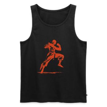 Oldschool Kickboxer - Men's Premium Organic Tank Top - black - Front - AI Model Male 178 light (178cm)