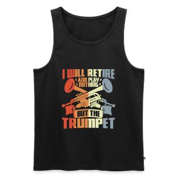 Pensionierter Trompeter - Männer Premium Bio Tank Top - Schwarz - Vorne - AI Model Male 178 light (178cm)