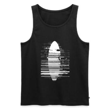 Surfbrett Skizze - Männer Premium Bio Tank Top - Schwarz - Vorne - AI Model Male 178 light (178cm)