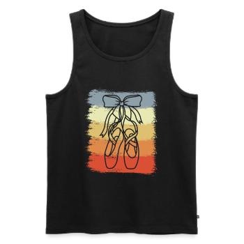 Ballettschuhe Vintage Look - Männer Premium Bio Tank Top - Schwarz - Vorne - AI Model Male 178 light (178cm)