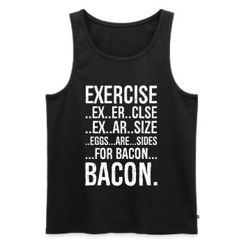 Exercise bacon - Men's Premium Organic Tank Top - black - Front - AI Model Male 178 light (178cm)