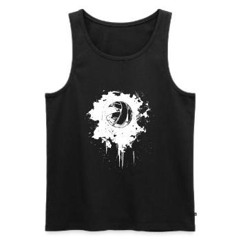 Ballon de volley-ball Street Art - Débardeur bio Premium Homme - noir - Devant - AI Model Male 178 light (178cm)