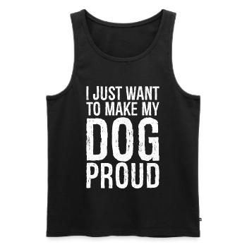 Je veux juste rendre le chien fier - Débardeur bio Premium Homme - noir - Devant - Michal (187cm)