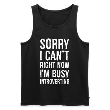 sorry I can't right now I'm busy - Men's Premium Organic Tank Top - black - Front - Michal (187cm)