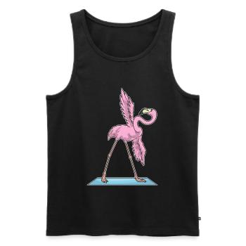 Flamingo Yoga Fitness Gymnastik - Männer Premium Bio Tank Top - Schwarz - Vorne - Michal (187cm)