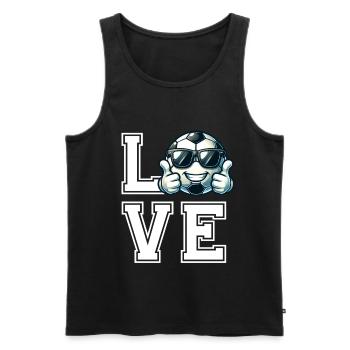 Football cool avec des lunettes de soleil - Fan Love - Débardeur bio Premium Homme - noir - Devant - AI Model Male 178 light (178cm)