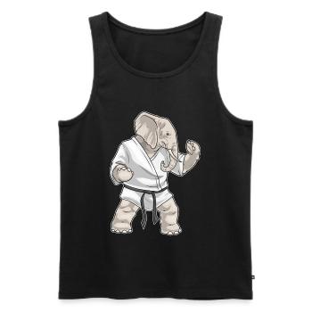 Elefant Karate Kampfsport - Männer Premium Bio Tank Top - Schwarz - Vorne - Michal (187cm)