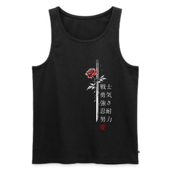 Sword Rose Japan Characters Gift - Men's Premium Organic Tank Top - black - Front - AI Model Male 178 light (178cm)