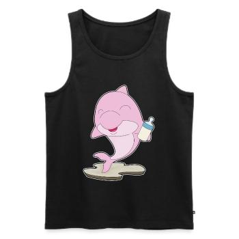 Dolphin Baby Bottle Milk - Men's Premium Organic Tank Top - black - Front - Michal (187cm)