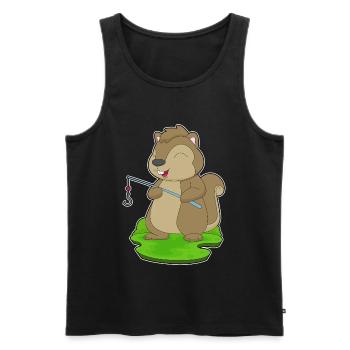Pêche à la canne à pêche Squirrel Angler - Débardeur bio Premium Homme - noir - Devant - Michal (187cm)