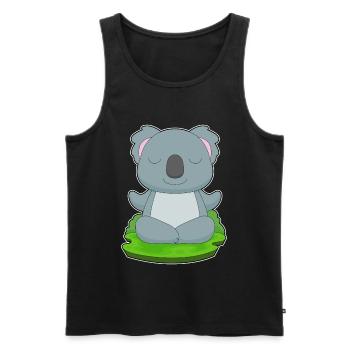 Koala Yoga Fitness Meditation - Männer Premium Bio Tank Top - Schwarz - Vorne - Michal (187cm)