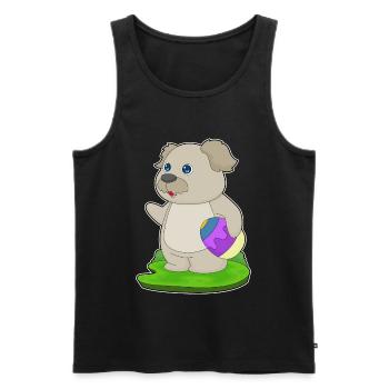 Hund Ostern Osterei - Männer Premium Bio Tank Top - Schwarz - Vorne - Michal (187cm)