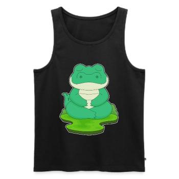 Méditation de fitness au yoga crocodile - Débardeur bio Premium Homme - noir - Devant - Michal (187cm)