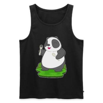 Cuisine de la cuisine de la cutanière Panda - Débardeur bio Premium Homme - noir - Devant - Michal (187cm)