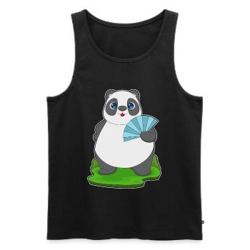 Panda Handheld Fan - Men's Premium Organic Tank Top - black - Front - Michal (187cm)