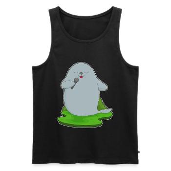 Seal Singer Microphone Singing - Men's Premium Organic Tank Top - black - Front - AI Model Male 178 light (178cm)