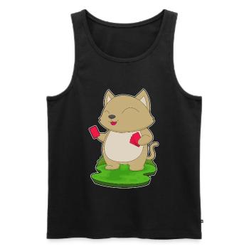 Cat Poker Poker Cards - Men's Premium Organic Tank Top - black - Front - Michal (187cm)