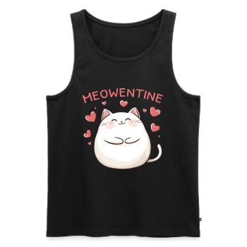 Chat Meowentine Heart Love Cadeau de la Saint-Valentin - Débardeur bio Premium Homme - noir - Devant - Michal (187cm)