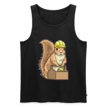 Eichhörnchen Ostern Handwerker - Männer Premium Bio Tank Top - Schwarz - Vorne - Michal (187cm)