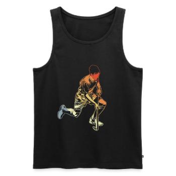 Field hockey player boy - Men's Premium Organic Tank Top - black - Front - Michal (187cm)