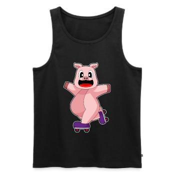 Schwein Inline skating Inline skates - Männer Premium Bio Tank Top - Schwarz - Vorne - Michal (187cm)