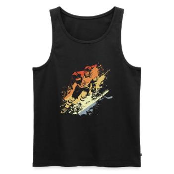 Eishockeyspieler Vintage - Männer Premium Bio Tank Top - Schwarz - Vorne - Michal (187cm)