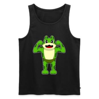 Frosch Bodybuilder Bodybuilding Sport - Männer Premium Bio Tank Top - Schwarz - Vorne - AI Model Male 178 light (178cm)
