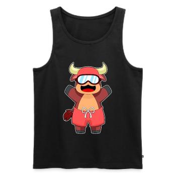 Stier Schwimmen Schwimmbrille Sommer - Männer Premium Bio Tank Top - Schwarz - Vorne - Michal (187cm)