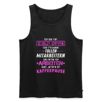 Stolze Chefin Von Verdammt Tollen Mitarbeitern - Männer Premium Bio Tank Top - Schwarz - Vorne - Michal (187cm)