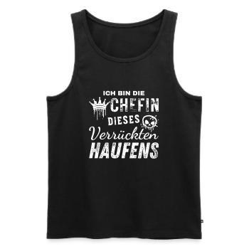 Bin Die Stolze Chefin Dieses Verrückten Haufens - Männer Premium Bio Tank Top - Schwarz - Vorne - Michal (187cm)