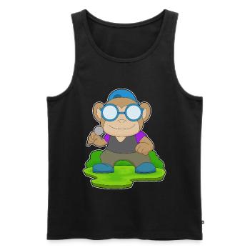 Affe Sänger Mikrofon Singen - Männer Premium Bio Tank Top - Schwarz - Vorne - AI Model Male 178 light (178cm)