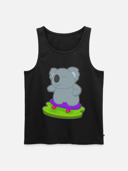 Koala Skater Skateboard - Men's Premium Organic Tank Top - black