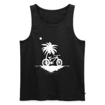 Mountainbiking Skizze - Männer Premium Bio Tank Top - Schwarz - Vorne - AI Model Male 178 light (178cm)