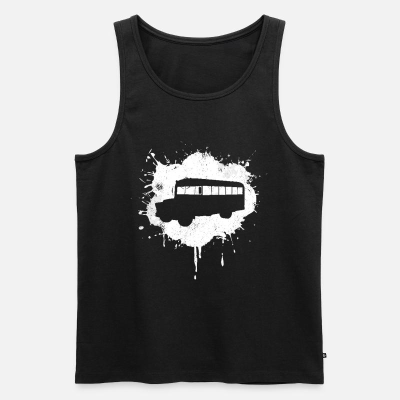 Bus Graffiti - Männer Premium Bio Tank Top - Schwarz