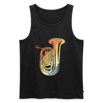 Tuba Skizze Retro - Männer Premium Bio Tank Top - Schwarz - Vorne - Michal (187cm)