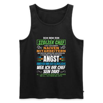 stolzer Chef von verdammt naiven Mitarbeitern - Männer Premium Bio Tank Top - Schwarz - Vorne - Michal (187cm)