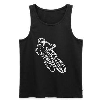 Dessin de VTT Freeride - Débardeur bio Premium Homme - noir - Devant - AI Model Male 178 light (178cm)