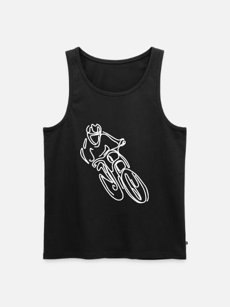 Mountain Bike Freeride Drawing - Men's Premium Organic Tank Top - black