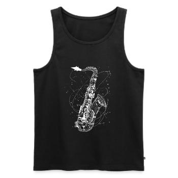 Croquis de saxophone - Débardeur bio Premium Homme - noir - Devant - AI Model Male 178 light (178cm)