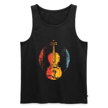 Violon Style BD - Débardeur bio Premium Homme - noir - Devant - Michal (187cm)
