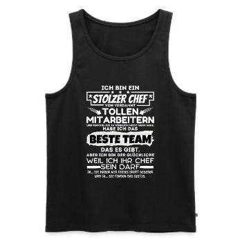 stolzer Chef von verdammt naiven Mitarbeitern - Männer Premium Bio Tank Top - Schwarz - Vorne - Michal (187cm)